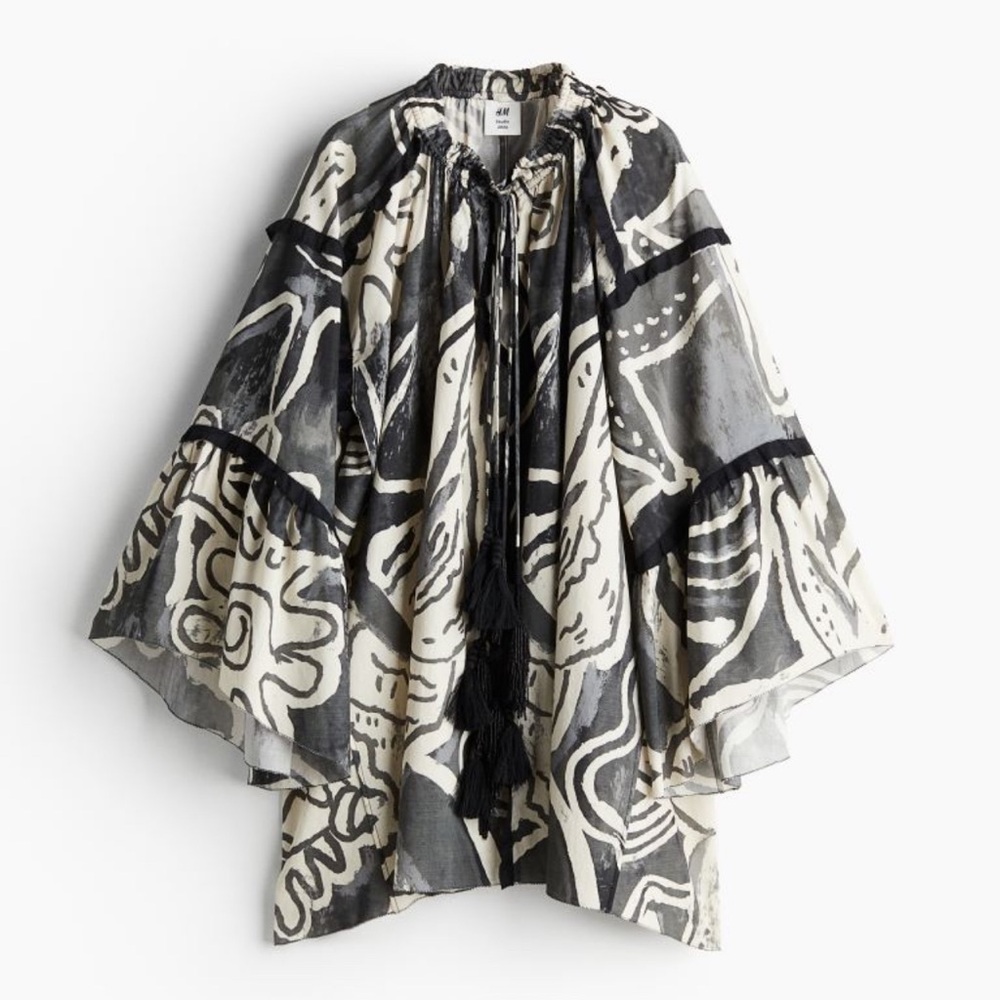 Hm studio collection drawstring detail patterned tunic dress